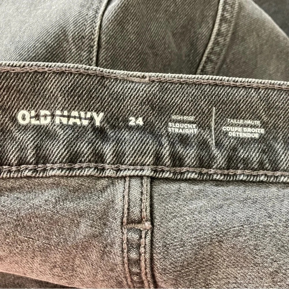 New Old Navy High-Rise Slouchy Straight Jeans Size 24 - Picture 2 of 11